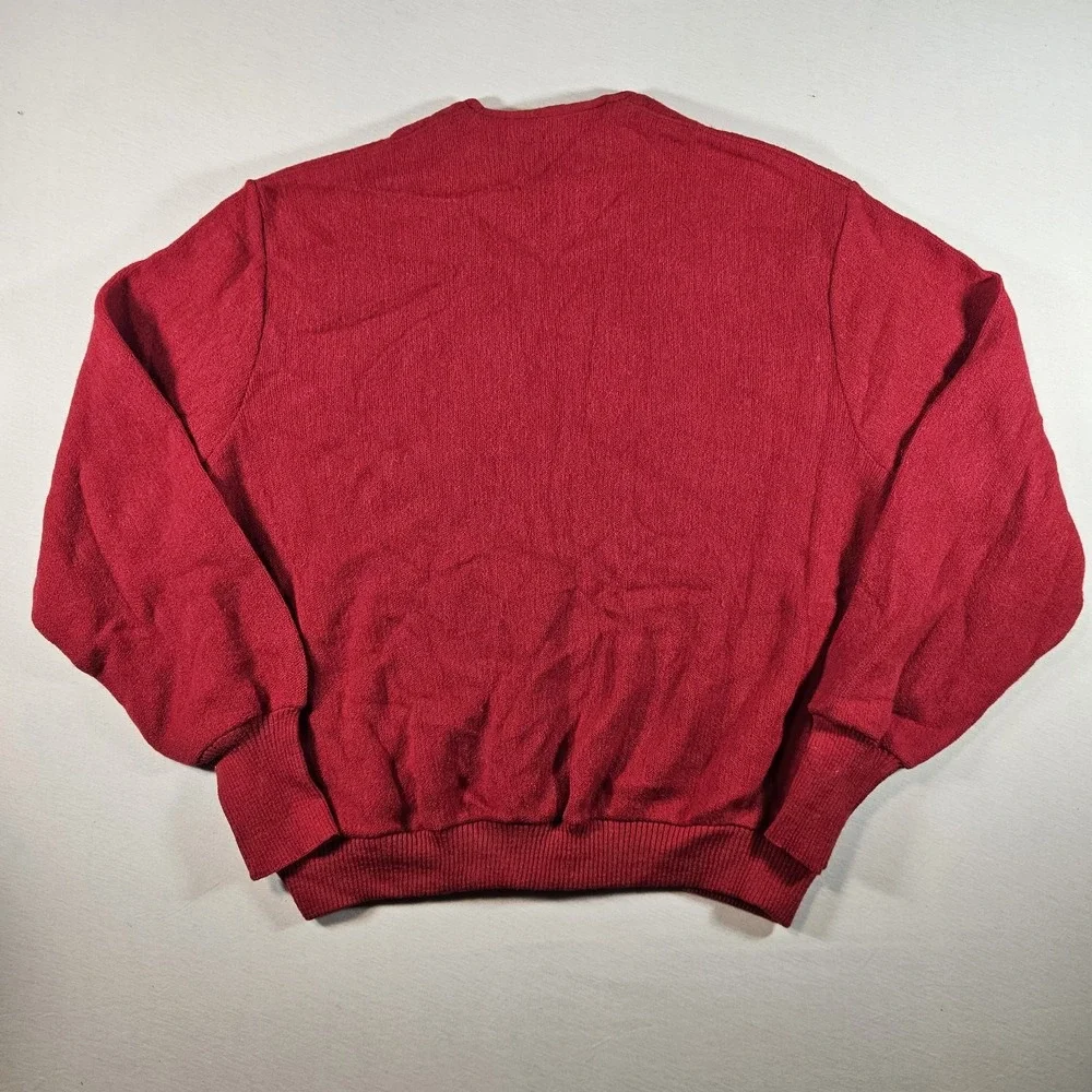 Vintage Robert Bruce Arnold Palmer‎ Cardigan Sweater Alpaca Wool Mens XL Red 60s